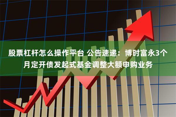 股票杠杆怎么操作平台 公告速递：博时富永3个月定开债发起式基金调整大额申购业务