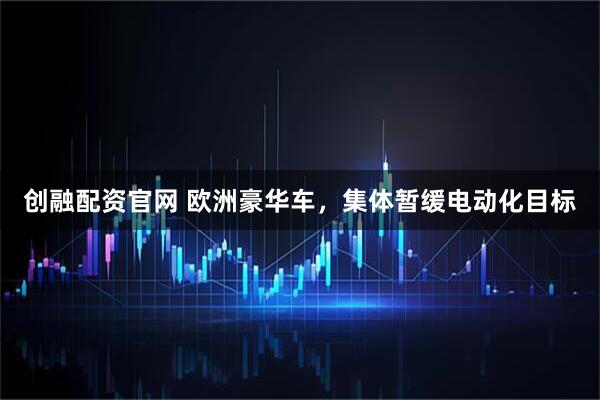 创融配资官网 欧洲豪华车，集体暂缓电动化目标