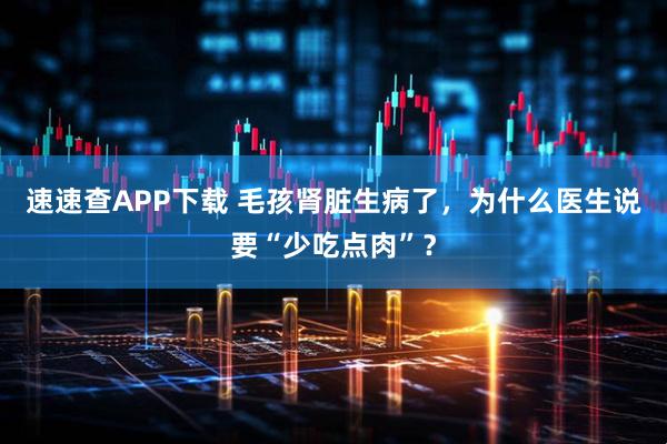 速速查APP下载 毛孩肾脏生病了，为什么医生说要“少吃点肉”？
